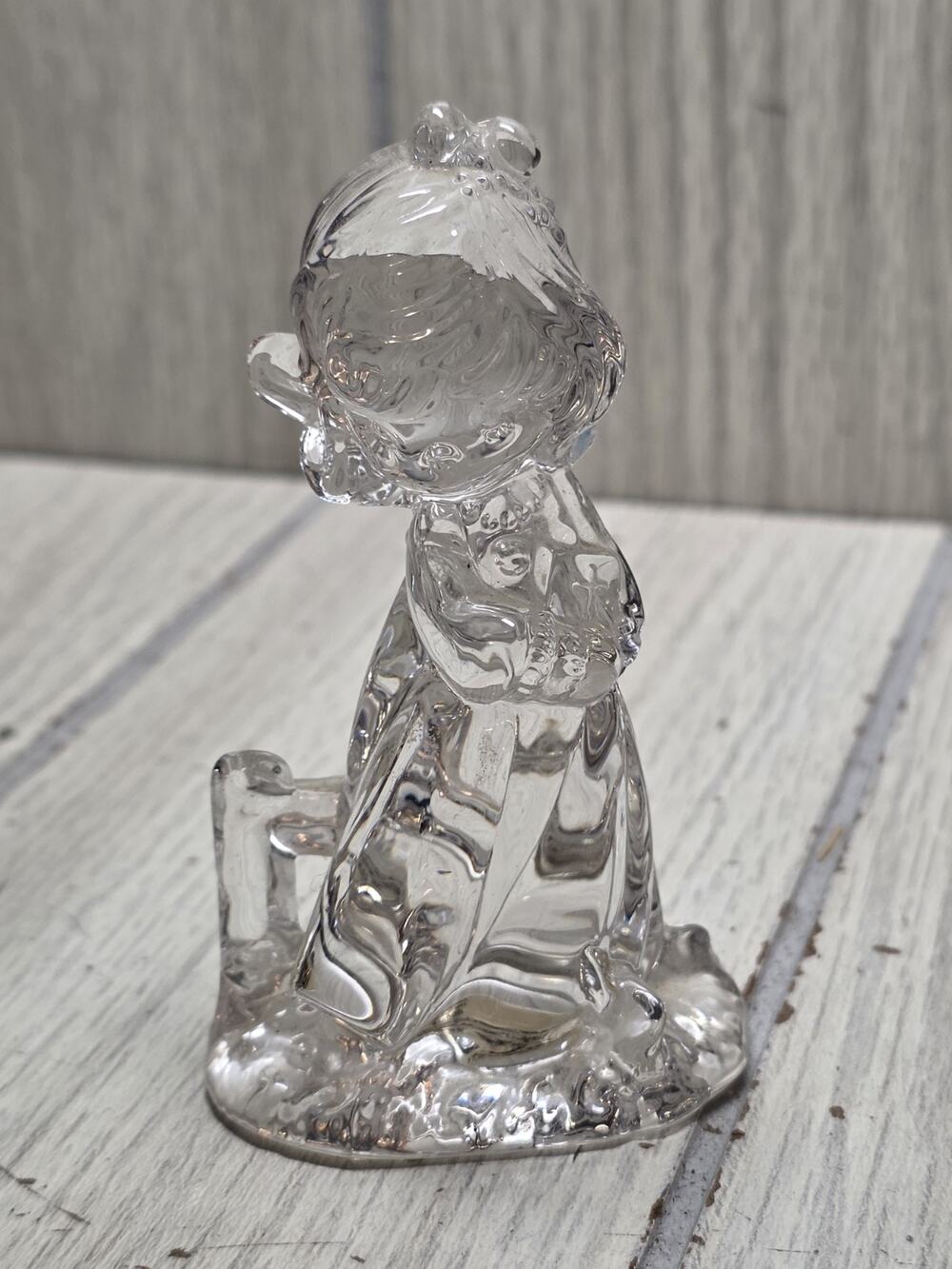 Enesco 1991 West Germany Crystal Glass Girl Figurine Samuel Butcher